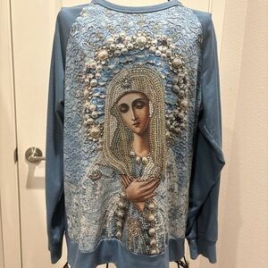 Women's Blue Graphic Sweater